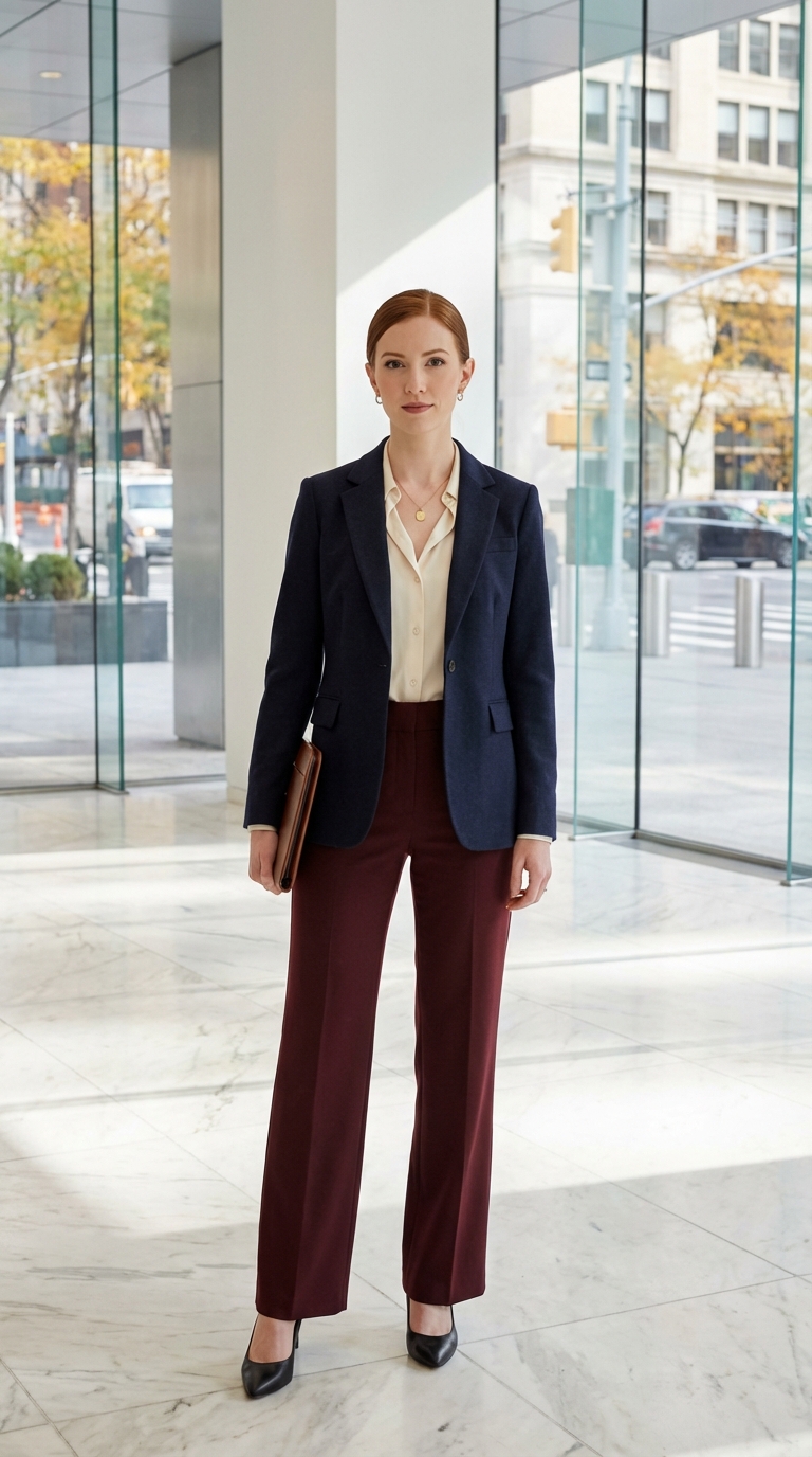 Fortune 500 Senior Interview · corporate chic · power feminine