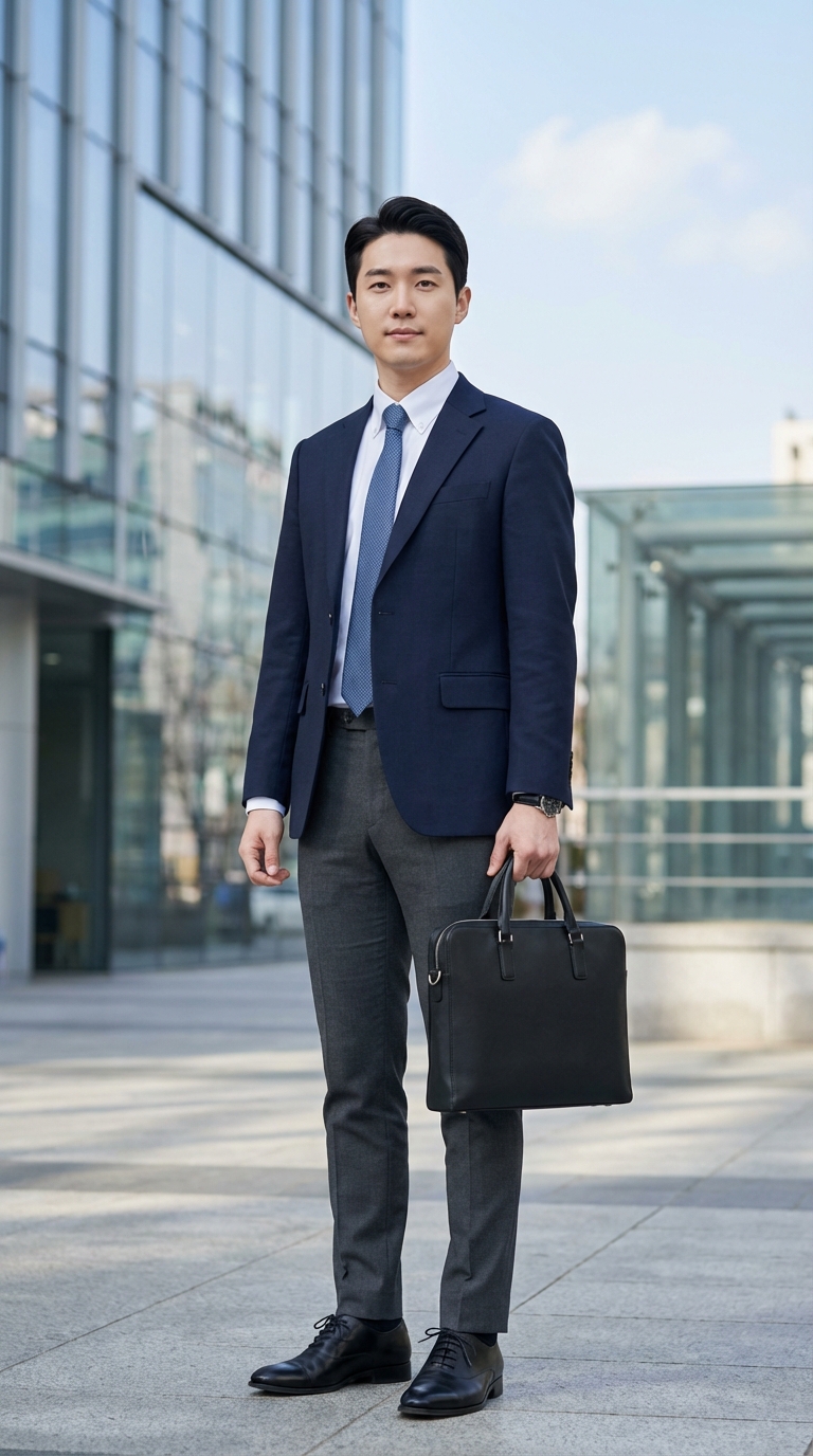 Charcoal Suit for a Tech Interview